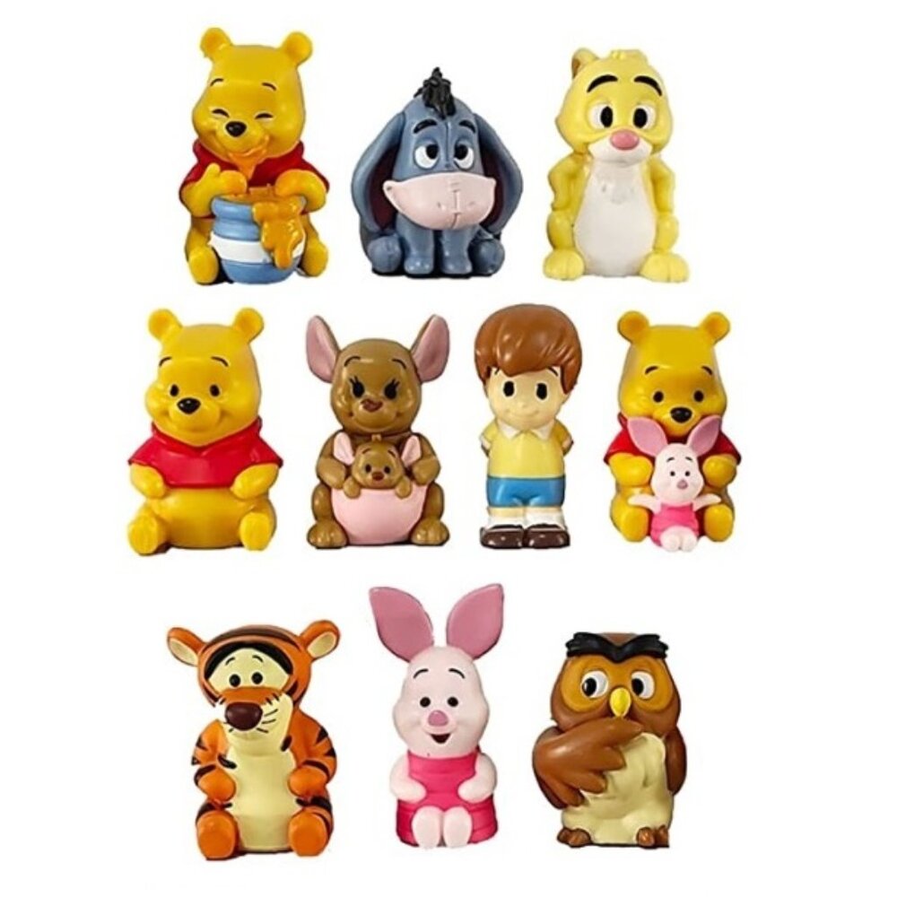 10pc Winnie the Pooh Bear Playset 10 Figure Cake Topper Toy Doll Set Collectible